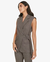 Calvin Klein Petite Belted-Front Sleeveless Blazer