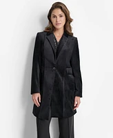 Dkny Women's Notch-Collar Single-Button Velvet Jacket