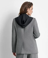 Dkny Women's Layered-Look Hoodie Herringbone Jacket