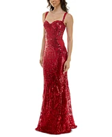 B Darlin Juniors' Sequinned Bustier Evening Gown