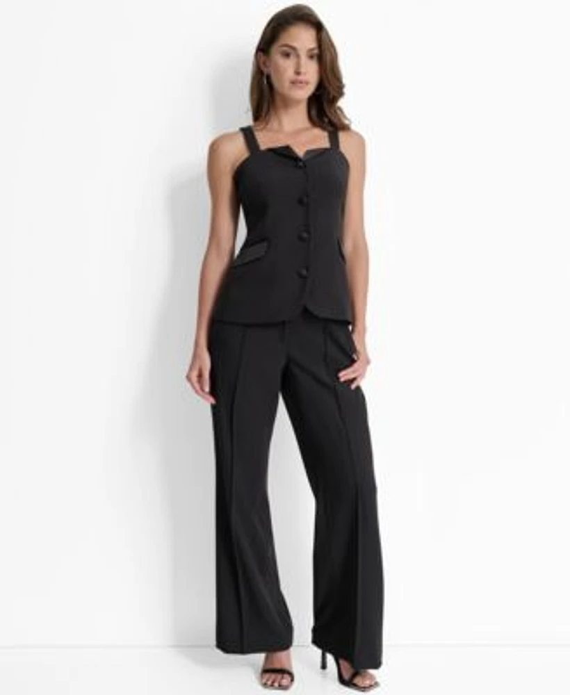 Dkny Womens Tuxedo Jacket Contrast Paneled Pants