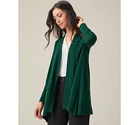 Kasper Women's Asymmetrical-Hem Open-Front Cardigan Sweater