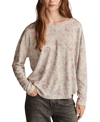 Lucky Brand Women's Cloud Floral-Print Long-Sleeve T-Shirt