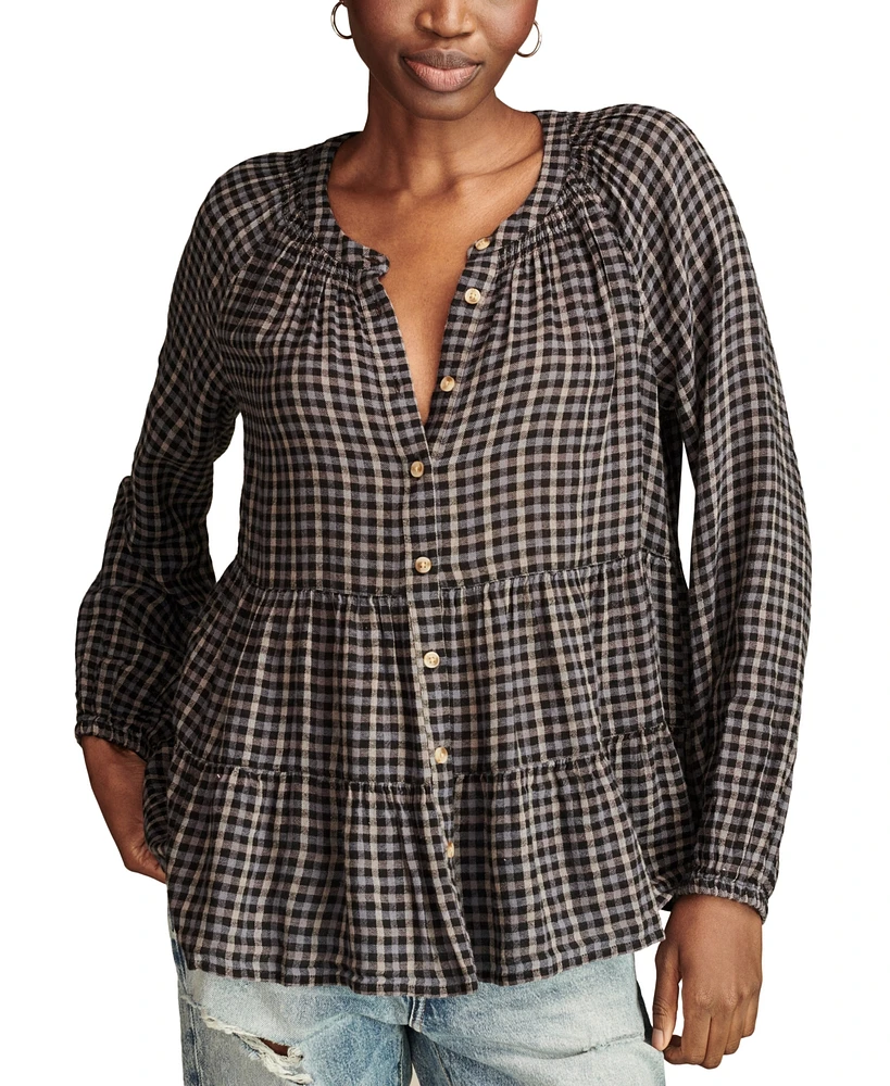 Lucky Brand Women's Tiered Babydoll Shirt