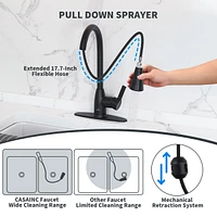 Casainc Mordern Pull Down Sprayer Kitchen Faucet with Deck Plate