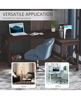 57" L-Shaped Corner Desk, Computer Home Office Desk and Writing Table, Brown