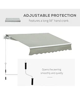 Streamdale Furniture 7' x 8' Manual Retractable Patio Awning in Gray