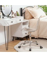 Vebreda Swivel Acrylic Armless Adjustable Height Office Chair