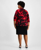 Connected Plus Layered-Look Printed Jacket Dress