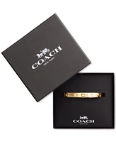 Coach Boxed Faux Stone Signature Sculpted C Bangle Bracelet