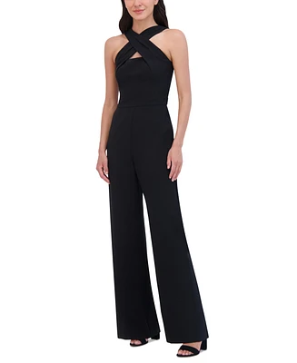 Vince Camuto Petite Cutout Halter Crepe Jumpsuit