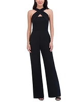 Vince Camuto Petite Cutout Halter Crepe Jumpsuit