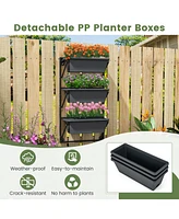 Skonyon Hanging Vertical Planter Wall-mounted Adjustable with Detachable Hooks-Black