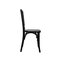 Merrick Lane Mara Solid Wood Dining Chair With Stackable Design, Ornate Seat Back Accenting, And Elegant Finish