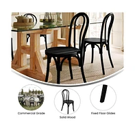 Merrick Lane Lowry Thonet Style Solid Wood Dining Chair With Stackable Design And Elegant Finish