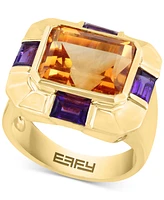 Effy Citrine (5-3/4 ct. t.w.) & Amethyst (1-1/2 ct. t.w.) Statement Ring in 14k Gold