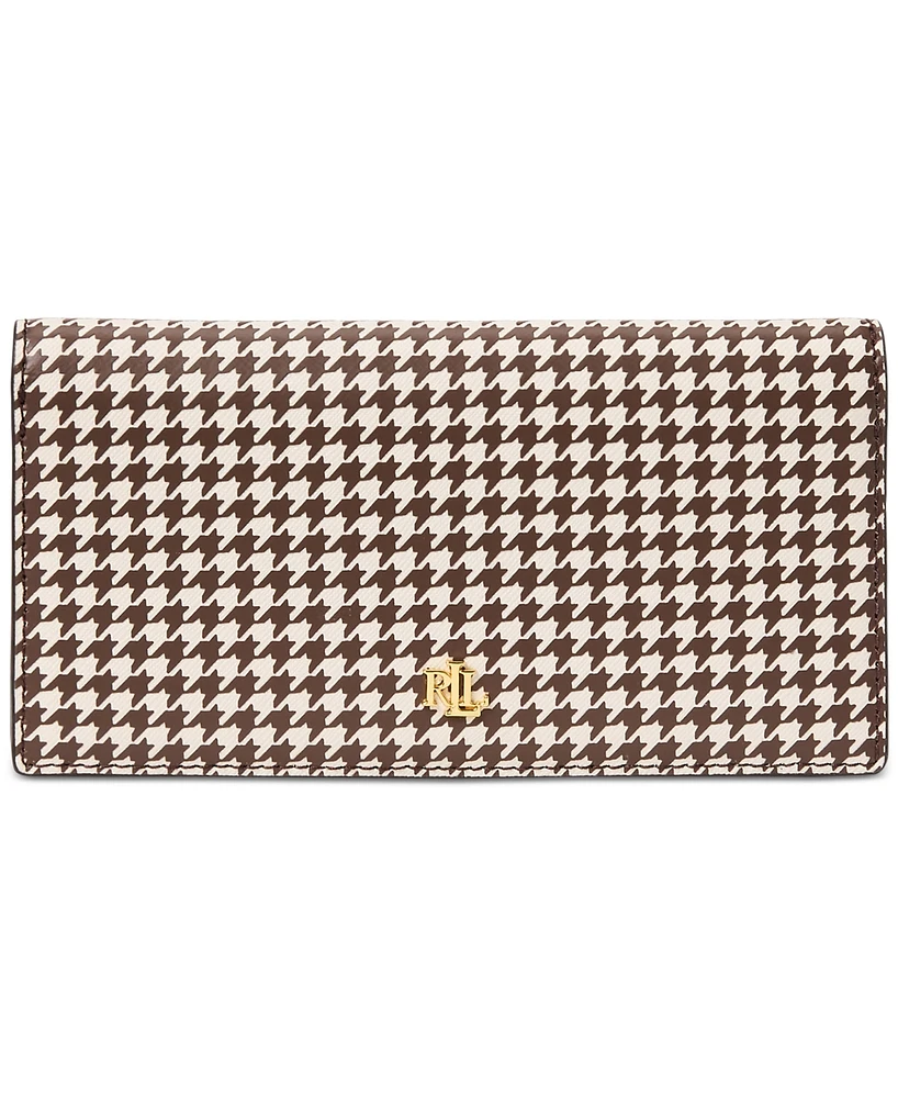 Lauren Ralph Lauren Print Crosshatch Leather Slim Wallet