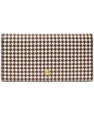 Lauren Ralph Lauren Print Crosshatch Leather Slim Wallet