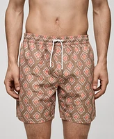 Mango Men's Geometric-Print Swimsuit