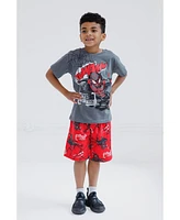 Marvel Toddler Boys Spider-Man T-Shirt and French Terry Shorts Outfit Set to (12 Months - 18-20)