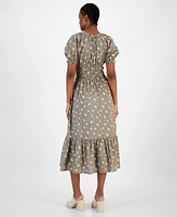 And Now This Women's Short-Sleeve Clip-Dot Midi Dress, Created for Macy's