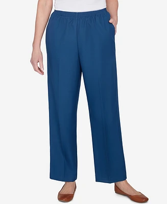 Alfred Dunner Petite Classic Full Elastic Short Mid Rise Pant