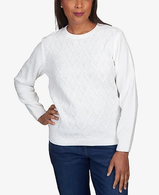 Alfred Dunner Petite Classic Chenille Pullover Sweater