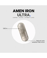 Amen Iron Ultra Supplement + Copper, Folate, Vitamin C and Vitamin B12 - 2-Month Supply - Ferrous Sulfate Iron Vitamin - Iron 65mg Per Serving