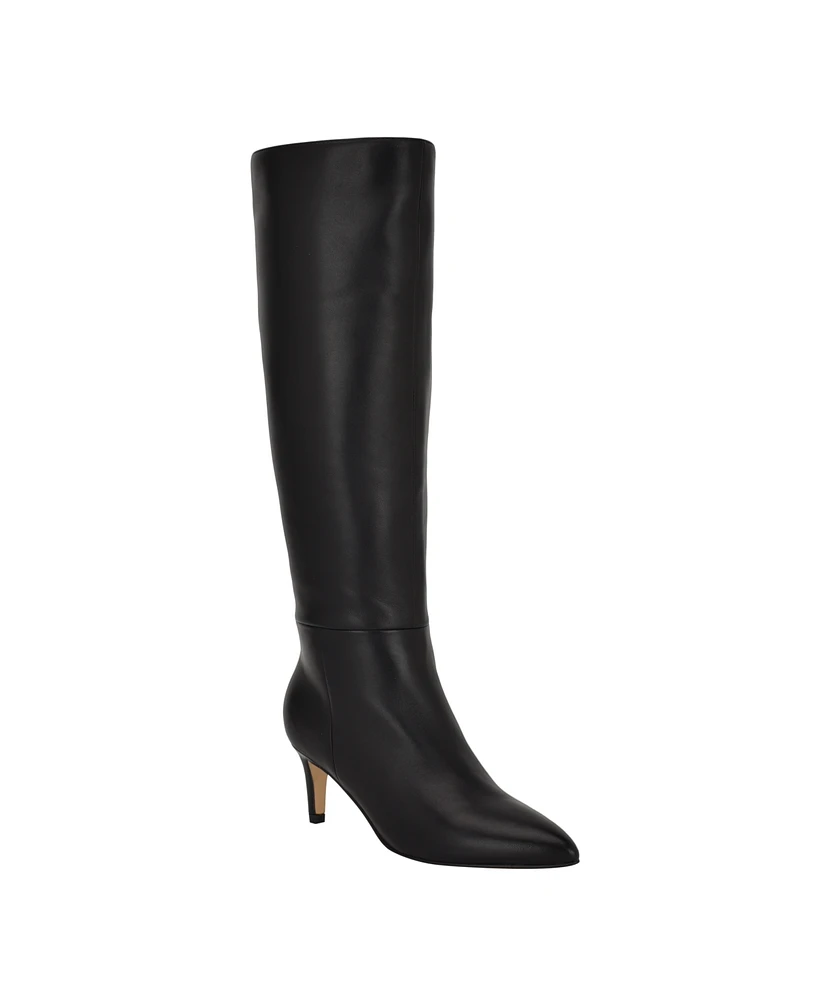 Calvin Klein Women's Garray Pointy Toe Stiletto Heel Knee High Dress Boots