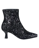 Impo Women's Nidia Sequin Kitten Heel Pointed Toe Ankle Booties