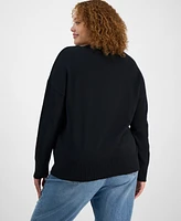 On 34th Trendy Plus V-Neck Sweater, Created for Macy's