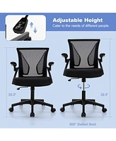 Costway Adjustable Ergonomic Office Chair with Flip-Up Armrests 30° Rocking Backrest