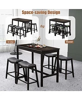 Sugift 5-Piece Dining Set with 4 Upholstered Stools
