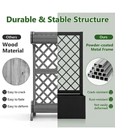 Skonyon 44 Inch Metal Raised Garden Bed with Trellis-Black