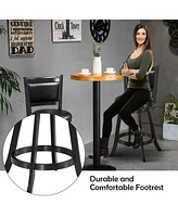 Skonyon 2 Pieces 24 Inch Swivel Counter Stool Dining Chair Upholstered Seat