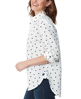 Gloria Vanderbilt Women's Amanda Printed Cotton Button-Front Shirt