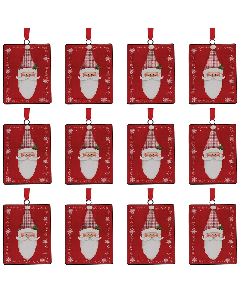 Slickblue Santa Ornaments (Set of 12) Classic Christmas Tree Decorations