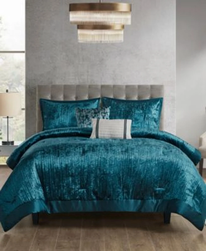 Madison Park Lee Crinkle Velvet Comforter Sets