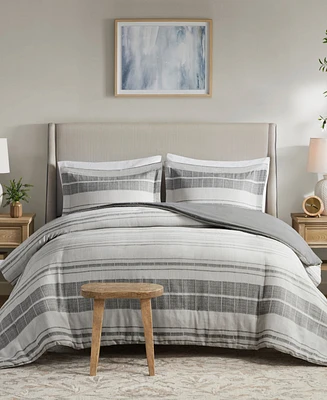 Madison Park Rhodes Stripe 3-Pc. Duvet Cover Set