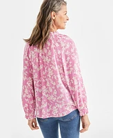 Style & Co Women's Printed Shine Woven Top, Created for Macy's