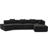 Streamdale Furniture Modern Minimalist Boucle L-Shape Sofa, Foam-Filled, Assembly-Free