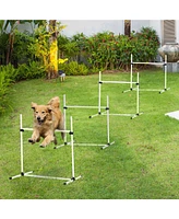 PawHut 4 Piece Dog Agility Starter Kit with Adjustable Height Jump Bars,