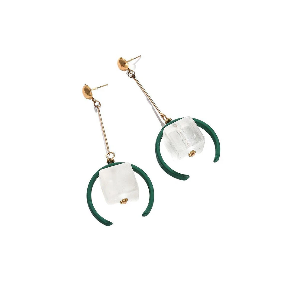 Sohi Women's Modern Drop Earrings