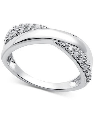 Diamond Pave Crossover Ring (1/6 ct. t.w.) Sterling Silver