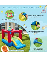 Costway Inflatable Bounce Castle Kids Jumping Bouncer Indoor Outdoor with 550W Blower