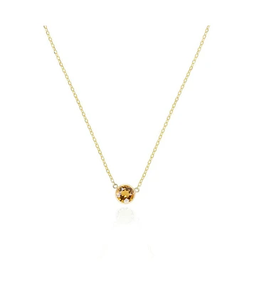 The Lovery Citrine Single Bezel Necklace 14K Gold