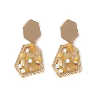 Sohi Women's Textured Drop Earrings