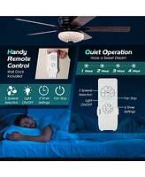 Skonyon 52 Inch Ceiling Fan with 3 Wind Speeds and 5 Reversible Blades-Black