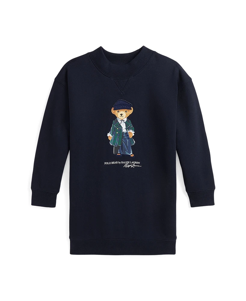 Polo Ralph Lauren Toddler and Little Girls Bear Fleece Sweatshirt Dress