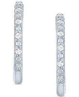 Diamond Accent Small Huggie Hoop Earrings in Sterling Silver